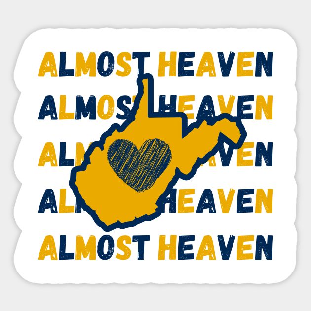 WV Almost Heaven Sticker by West Virginia Women Work
